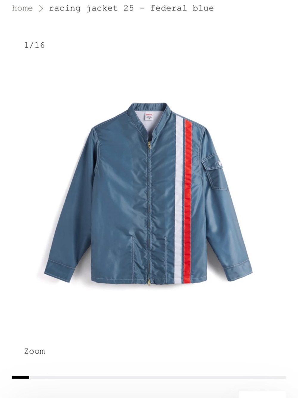 BIRDWELL Beach Britches NWT Racing Jacket 25 in Federal Blue with Racing Stripes - Picture 2 of 8